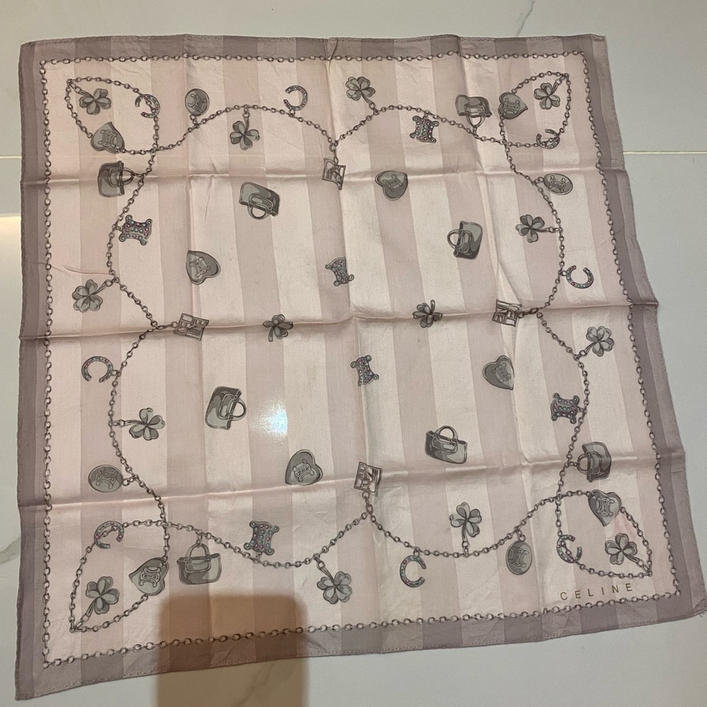 Authentic Celine vintage cotton scarf neckerchief